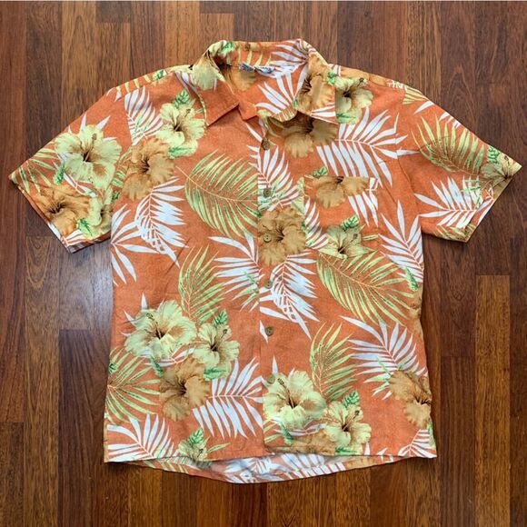 Stitch Hawaiian Tropical Short Sleeve Shirt 100% Polyester Men's Size L - Picture 1 of 5